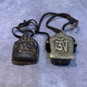GROUP OF TWO TIBETAN BUDDHISM RITUAL INSTRUMENTS