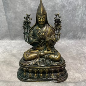 QING DYNASTY TIBETAN BUDDHIST TSONGKHAPA STATUE