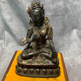 GILT BRONZE TIBETAN WHITE TARA STATUE