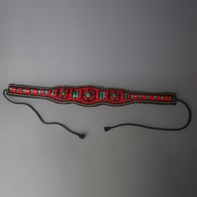 A FINE SMALL RED CORAL, SHELL AND TURQUOISE BELT