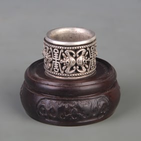 SILVER PLATED FORTUNE LONGEVITY SPINNER RING (ROTATABLE)