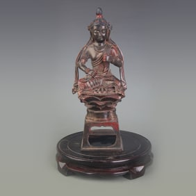 A FINE BRONZE SHAKYAMUNI STATUE