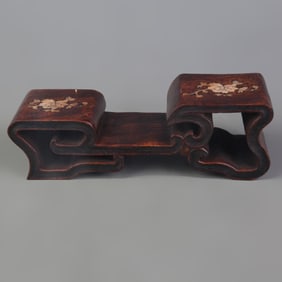 REDWOOD INLAID PEARL WOOD MADE INKSTONE HOLDER