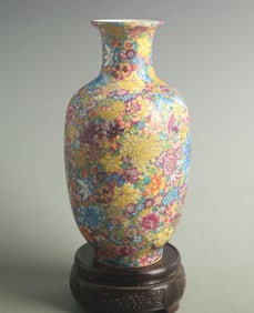 PORCELAIN HUNDRED FLOWERS FLARED-RIM VASE
