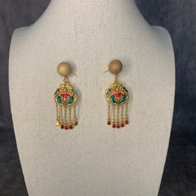 PAIR OF JADE MADE EARRINGS