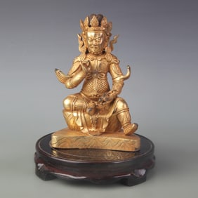 FINE BRONZE GOD OF WEALTH STATUE