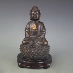 A FINE BRONZE SHAKYAMUNI BUDDHA STATUE