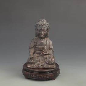 BRONZE AMITABHA BUDDHA TATHAGATA SEATED STATUE