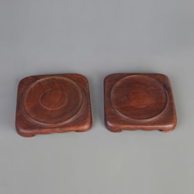 SET OF TWO WOODEN STANDS