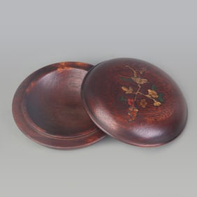 ROSEWOOD INK PASTE BOX INLAID WITH SHELL