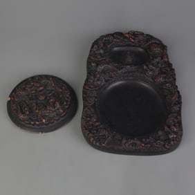 A FINE BRONZE MADE INKSTONE