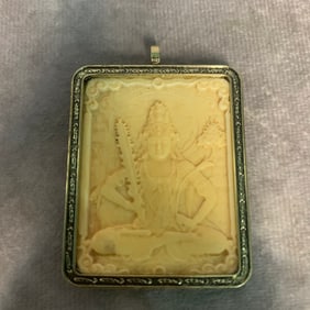 A FINE BONE MADE TIBETIAM BUDDHISM PENDANT