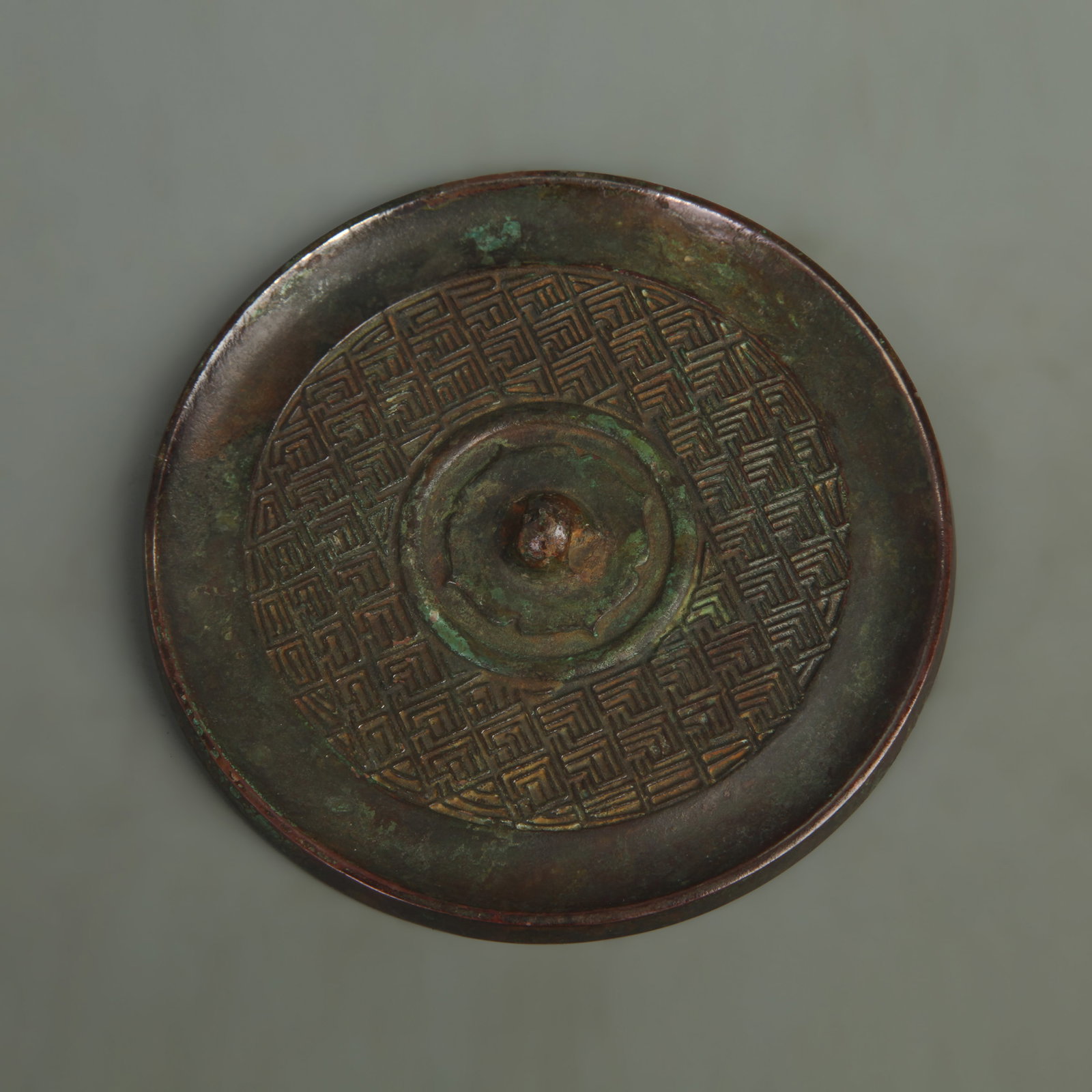 BRONZE MIRROR FROM THE WARRING STATES PERIOD STYLE: Warring Stage Style,Diameter: 3.7 inch;