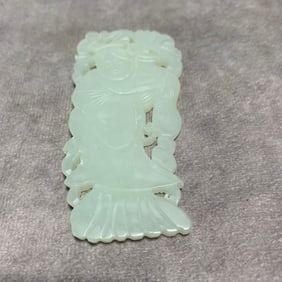 HETIAN WHITE JADE PENDANT OF LADY