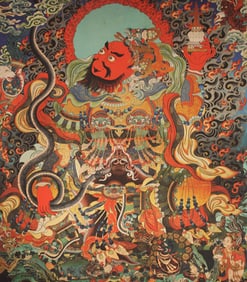 A FINE TIBETAN THANGKA ON SILK