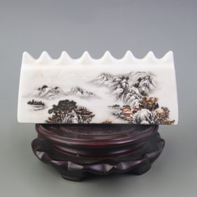 FAMILLE ROSE LANDSCAPE BRUSH REST