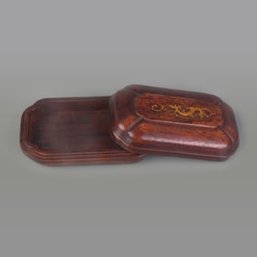 REDWOOD INLAID MOTHER-OF-PEARL EYEGLASS CASE