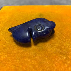 REPUBLIC PERIOD BLUE CRYSTAL BEAST PENDANT