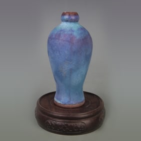 JUN WARE SMALL OLD PORCELAIN PLUM STYLE VASE