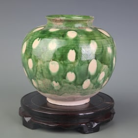 A FINE SAN CAI COLOR OLD PORCELAIN JAR