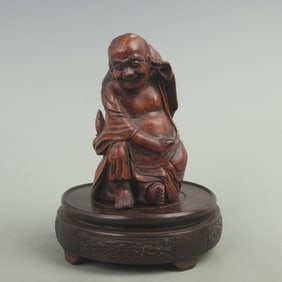RARE BOXWOOD MADE GUDDHA FIGURE