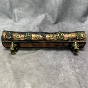 BRONZE INCENSE BURNER INLAID WITH GEMSTONES AND EIGHT TREASURES ENGRAVINGS