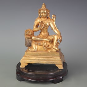 A FINE GILT BRONZE BUDDHA STATUE