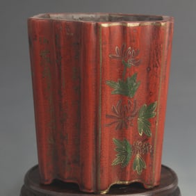 COLOR-PAINTED AND FLORAL POETRY HEXAGONAL PEN HOLDER