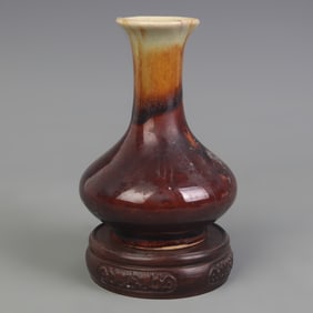 TRANSMUTATION-GLAZED SMALL PORCELAIN VASE
