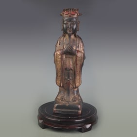 A FINE BRONZE CIVIL OFFICIAL STATUE