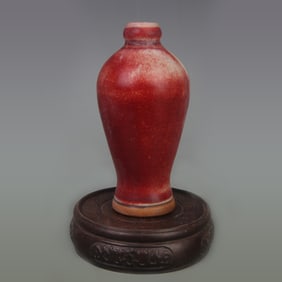 JUN KILN SMALL PLUM PORCELAIN VASE