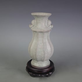 GUAN KILN VASE WITH ELEPHANT HANDLES