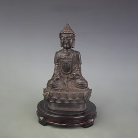 A FINE BRONZE SHAKYAMUNI BUDDHA STATUE