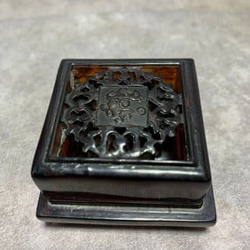A FINE CELLULOID SEALS WITH CELLULOID BOX