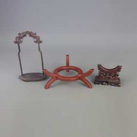 SET OF THREE WOODEN STANDS