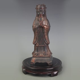 A FINE BRONZE CIVIL OFFICIAL STATUE