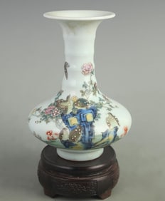 CLOISONNE ENAMEL VASE WITH FLORAL AND BIRD PATTERNS