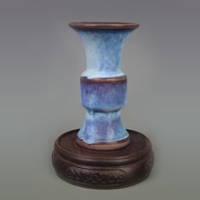 A FINE JUN KILN SMALL OLD PORCELAIN VASE