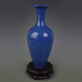 BLUE GLAZED APPRECIATION PORCELAIN VASE