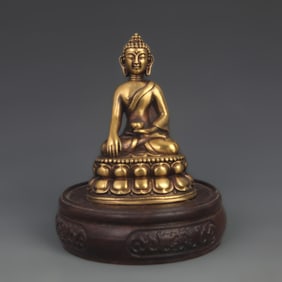 A FINE BRONZE STATUE OF SEATED SIDDHARTHA GAUTAMA