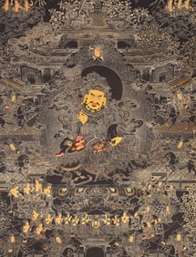 A FINE TIBETAN TANGKA ON SILK