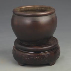 A FINE BRONZE BOWL SHAPED CENSER