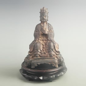 GILT BRONZE OFFICIAL WEALTH DEITY STATUE