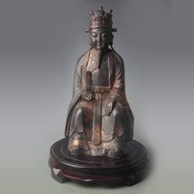 A FINE BRONZE CIVIL OFFICIAL STATUE