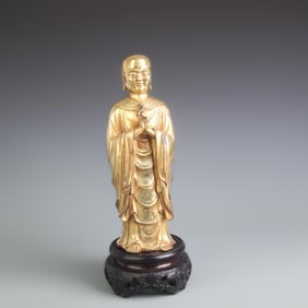 A FINE BRONZE TIBETAN BUDDHISM A NAN FIGURE