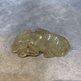 A FINE CRYSTAL MADE RUI SHOU FIGURE