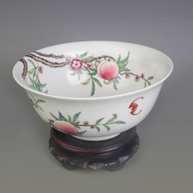 FAMILLE ROSE LONGEVITY AND BLESSING PATTERN PORCELAIN BOWL