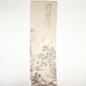 EMBROIDERED TEXTILE OF WU GUANDAI PAINTING IN WUCAI