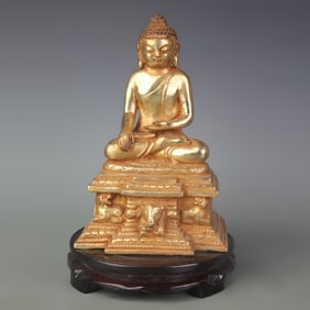 A RARE GILT BRONZE BUDDHA STATUE