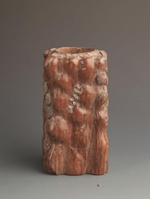 LONGAN WOOD PINE TREES PATTERN CARVED PEN HOLDER